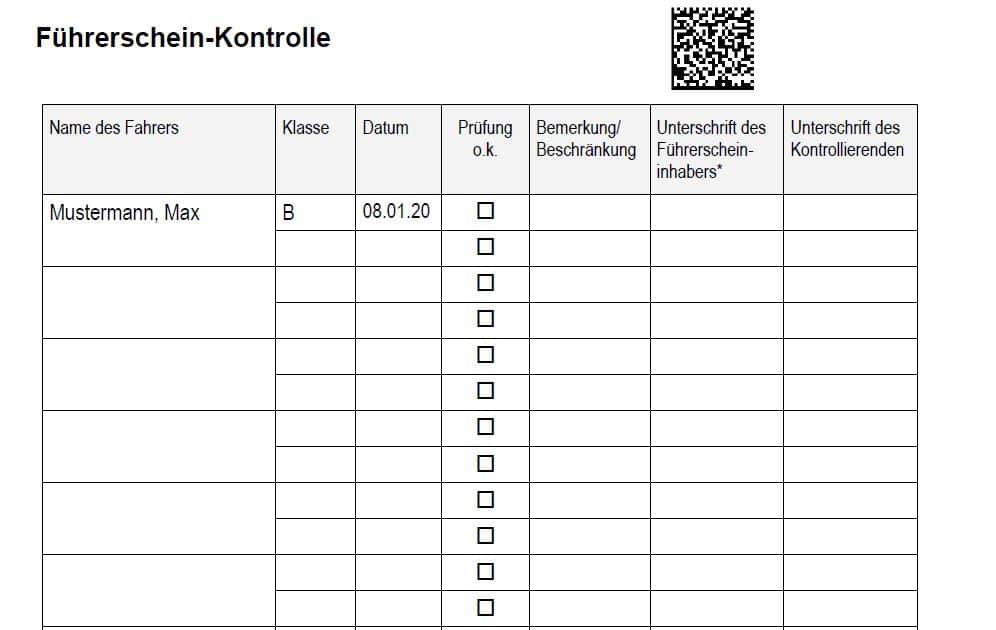 Fã¼hrerscheinkontrolle Arbeitgeber Muster