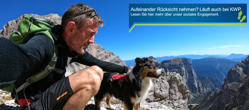 Textbanner Laufen Hund