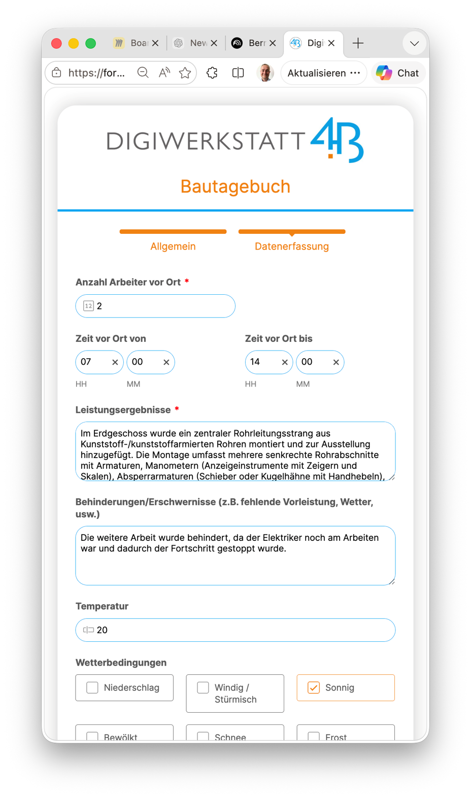 BERNI Bautagebuch BERNI Bautagebuch